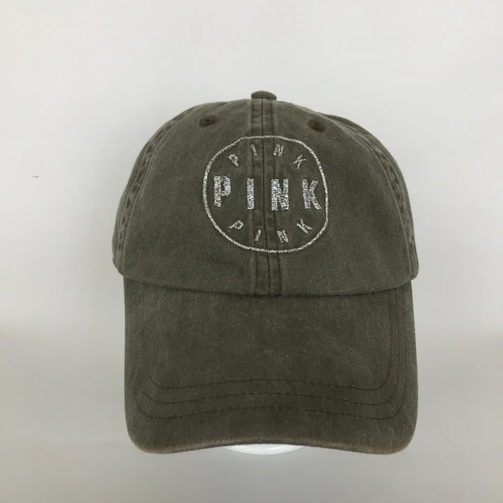 Y2K PINK Victoria's Secret Women’s Baseball Hat Cap Olive Green Strapback